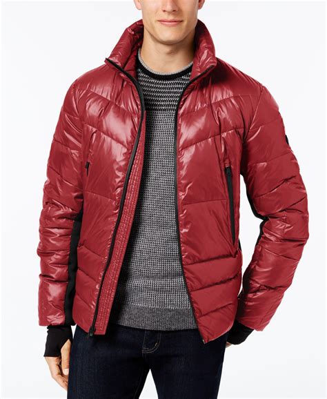 12154 michael kors mens down jacket red ochre|michael kors packable jacket.